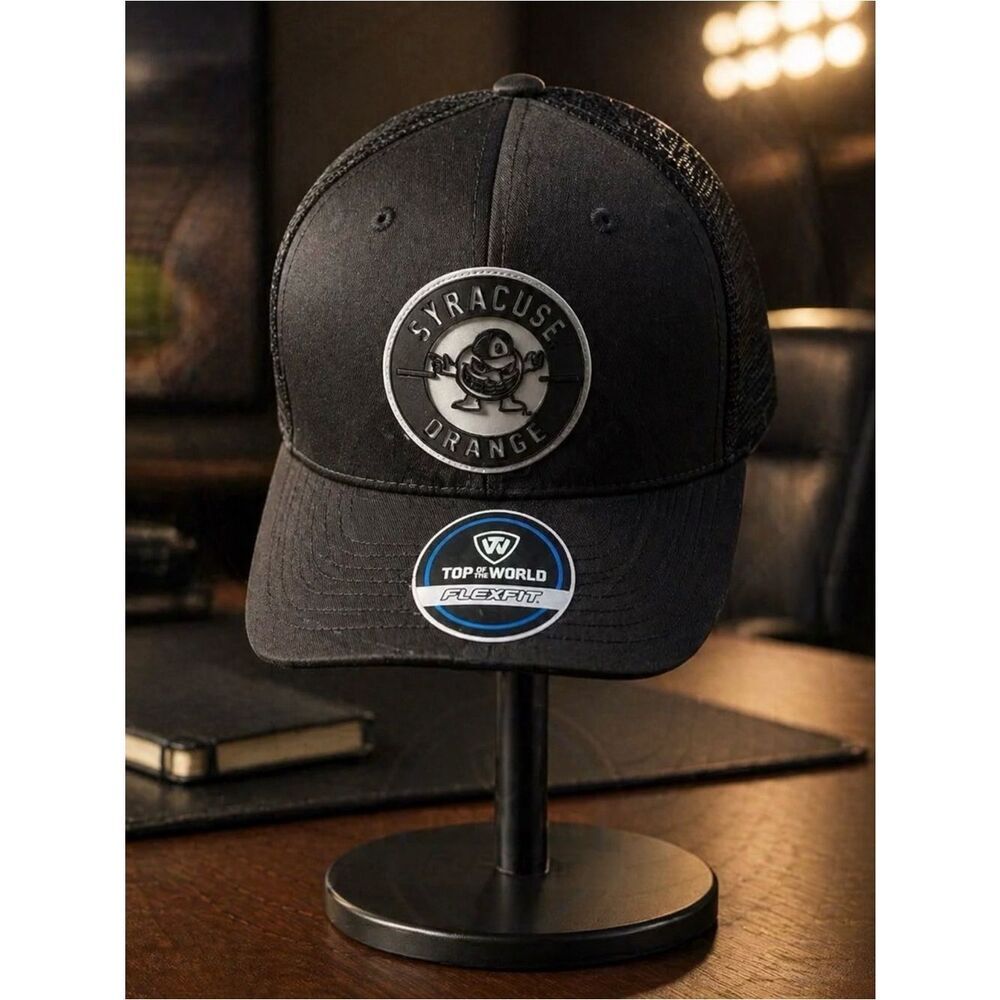 NWT Top of the World Syracuse  Flex Fit Baseball Cap Hat Rubber Logo